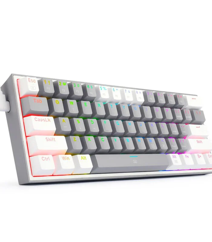 Redragon K616 FIZZ Pro RGB Bluetooth Wireless Mechanical Gaming Keyboard 61 Keys, Red Switches (Grey White)