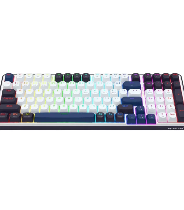 Redragon K744 PRO FAYE Wireless Gasket Design Keyboard with Mambo Switches (White & Black)