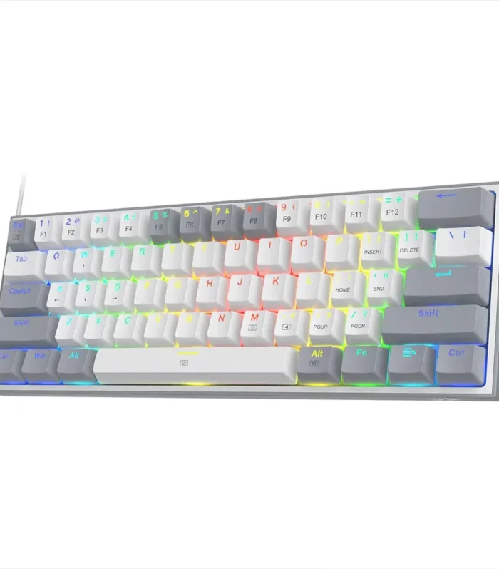Redragon FIZZ K617 60% RGB Mechanical Keyboard with Red Switches (White & Gray)